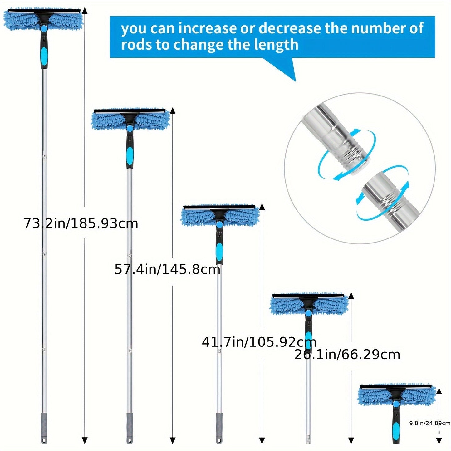 Professional Window Cleaner Telescopic - Streak-Free Windows