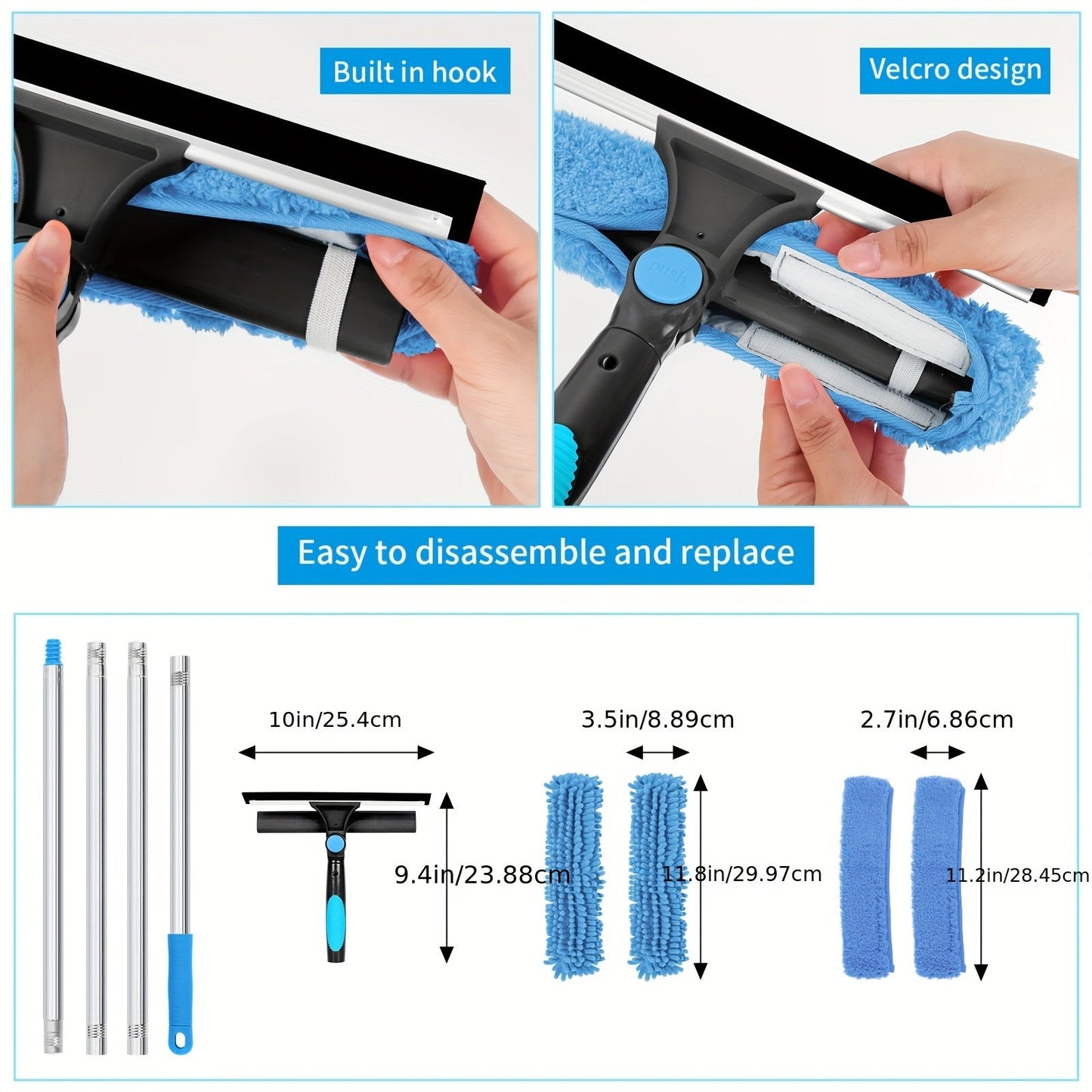 Professional Window Cleaner Telescopic - Streak-Free Windows