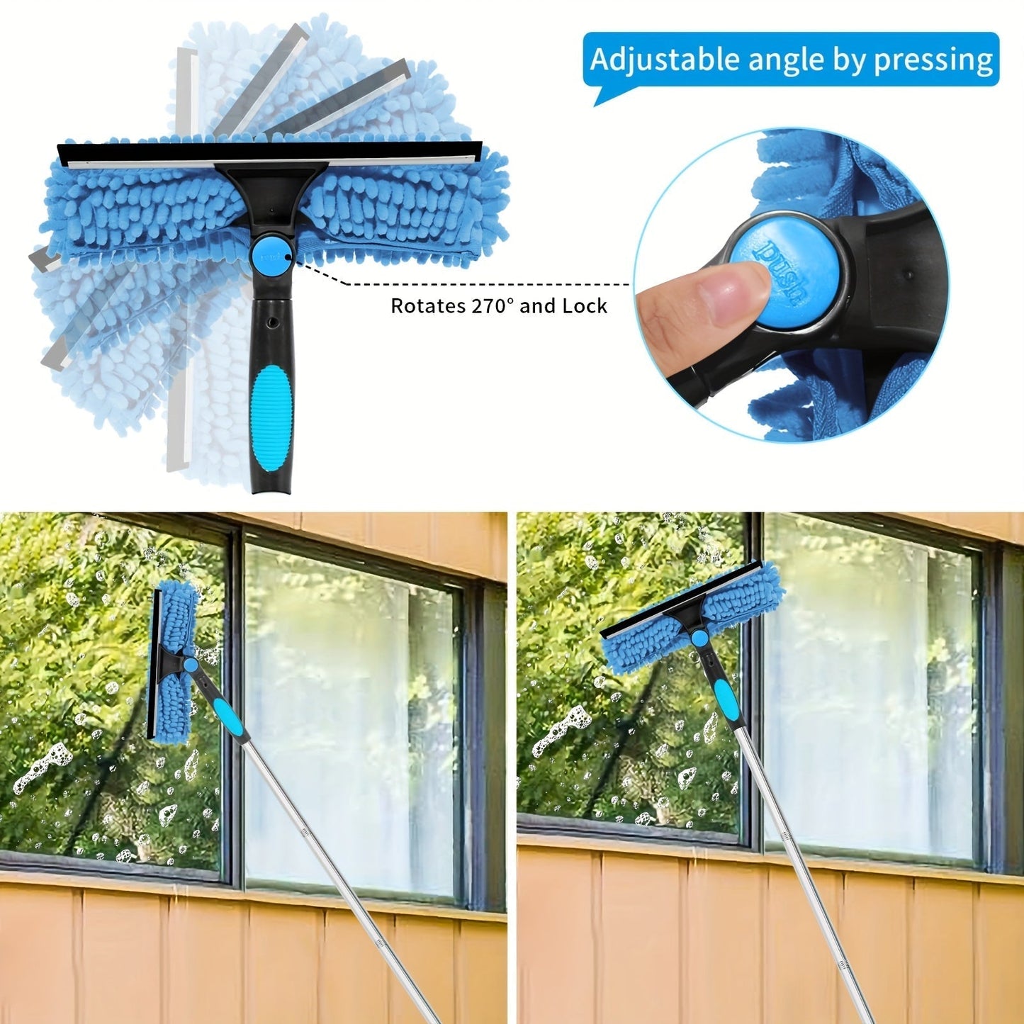 Professional Window Cleaner Telescopic - Streak-Free Windows