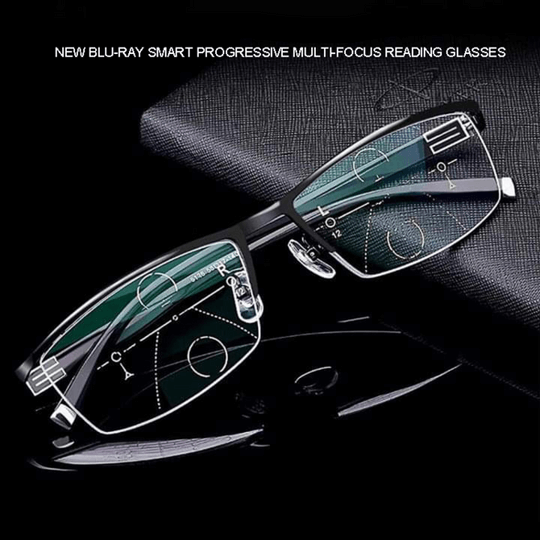 Progressive Intelligent Glasses | Multi-Focus Technology | Black