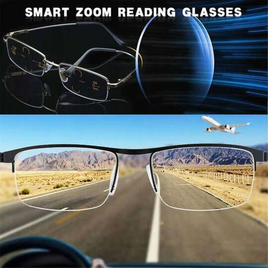 Progressive Intelligent Glasses | Multi-Focus Technology | Black