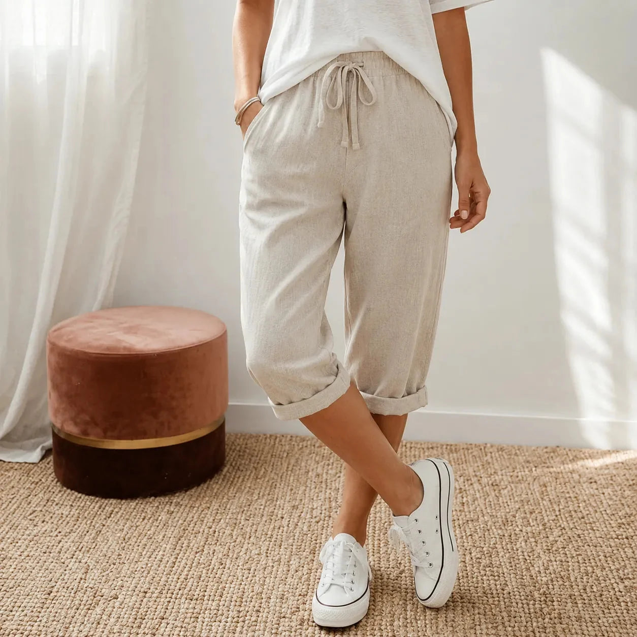 Pull-on -look capri pants