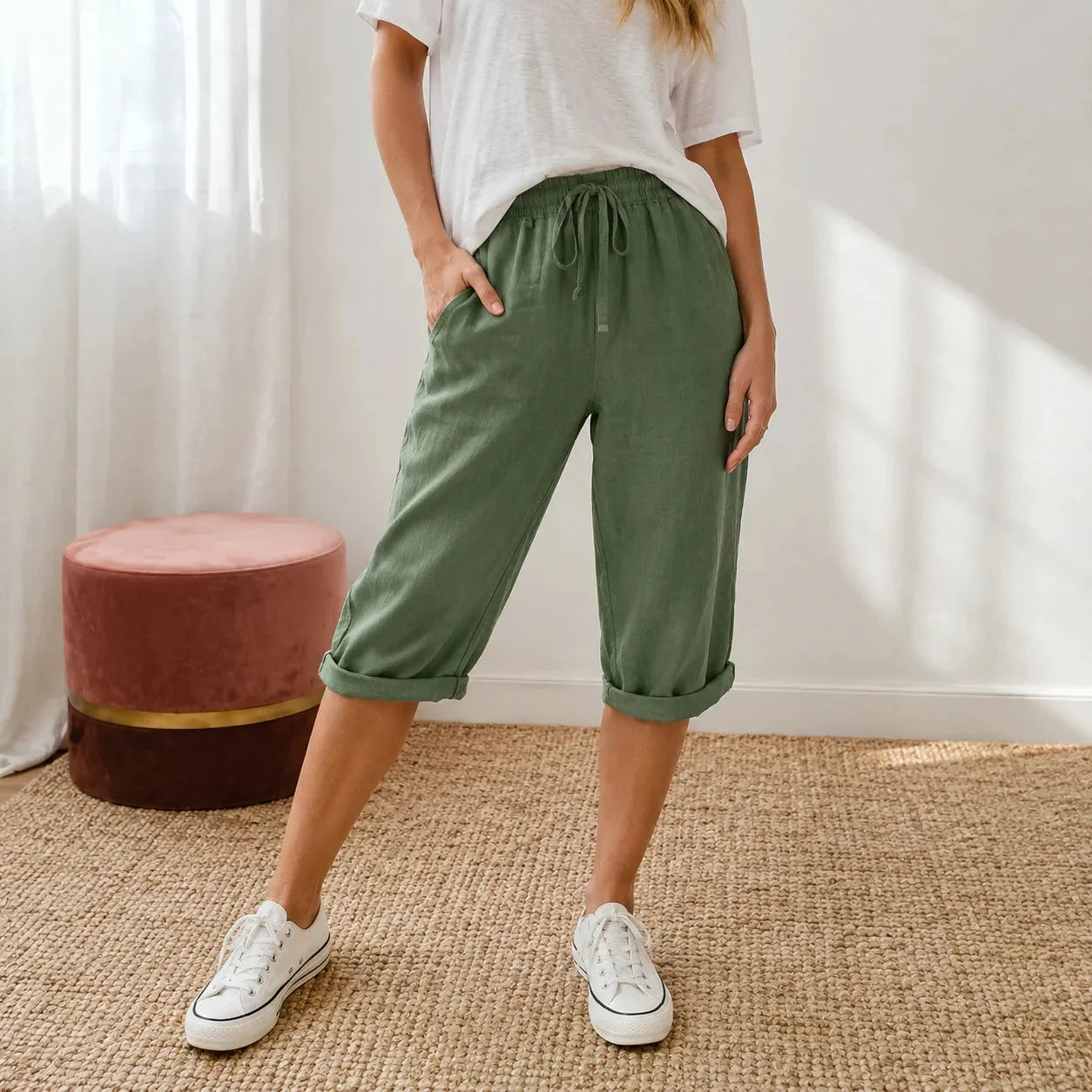 Pull-on -look capri pants