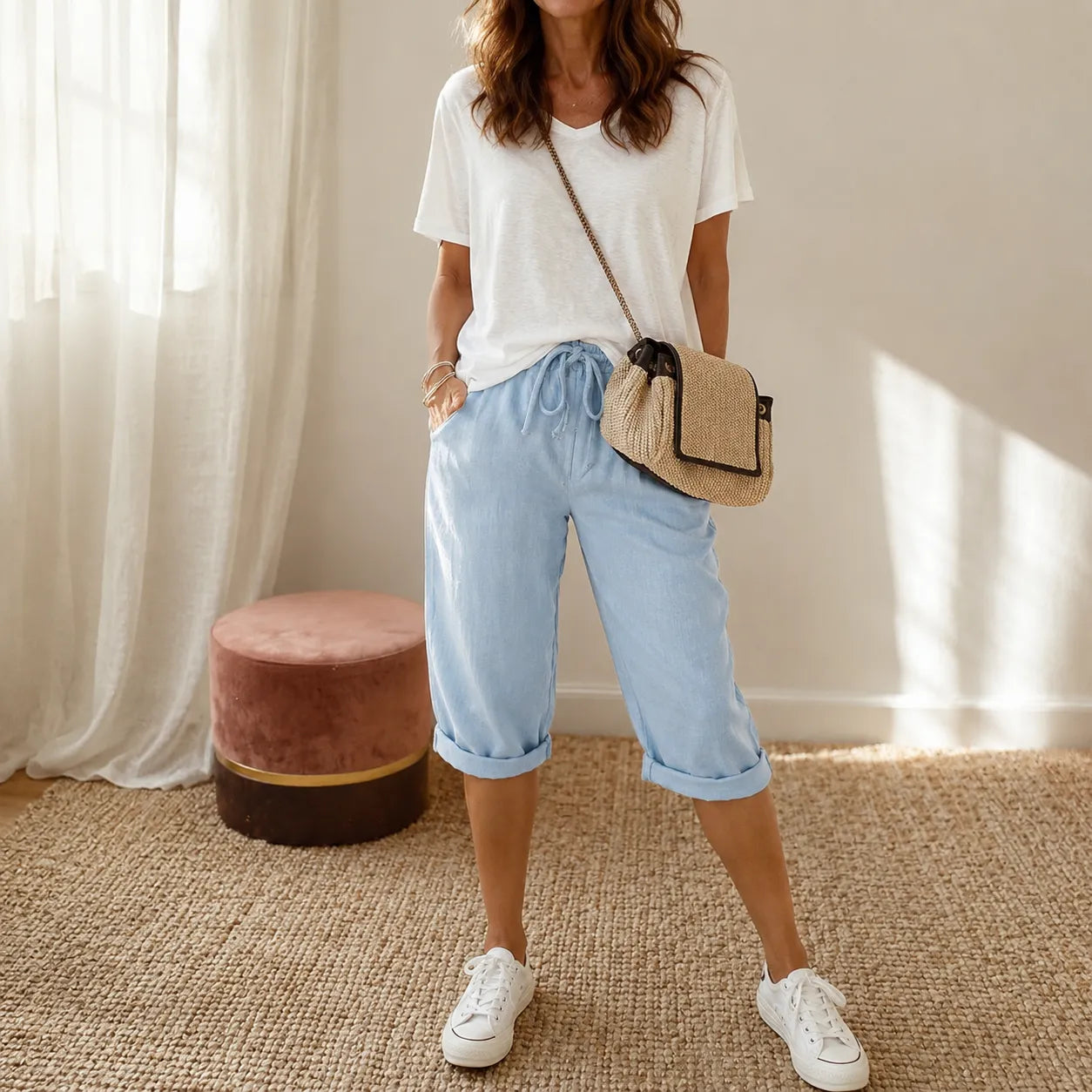 Pull-on -look capri pants