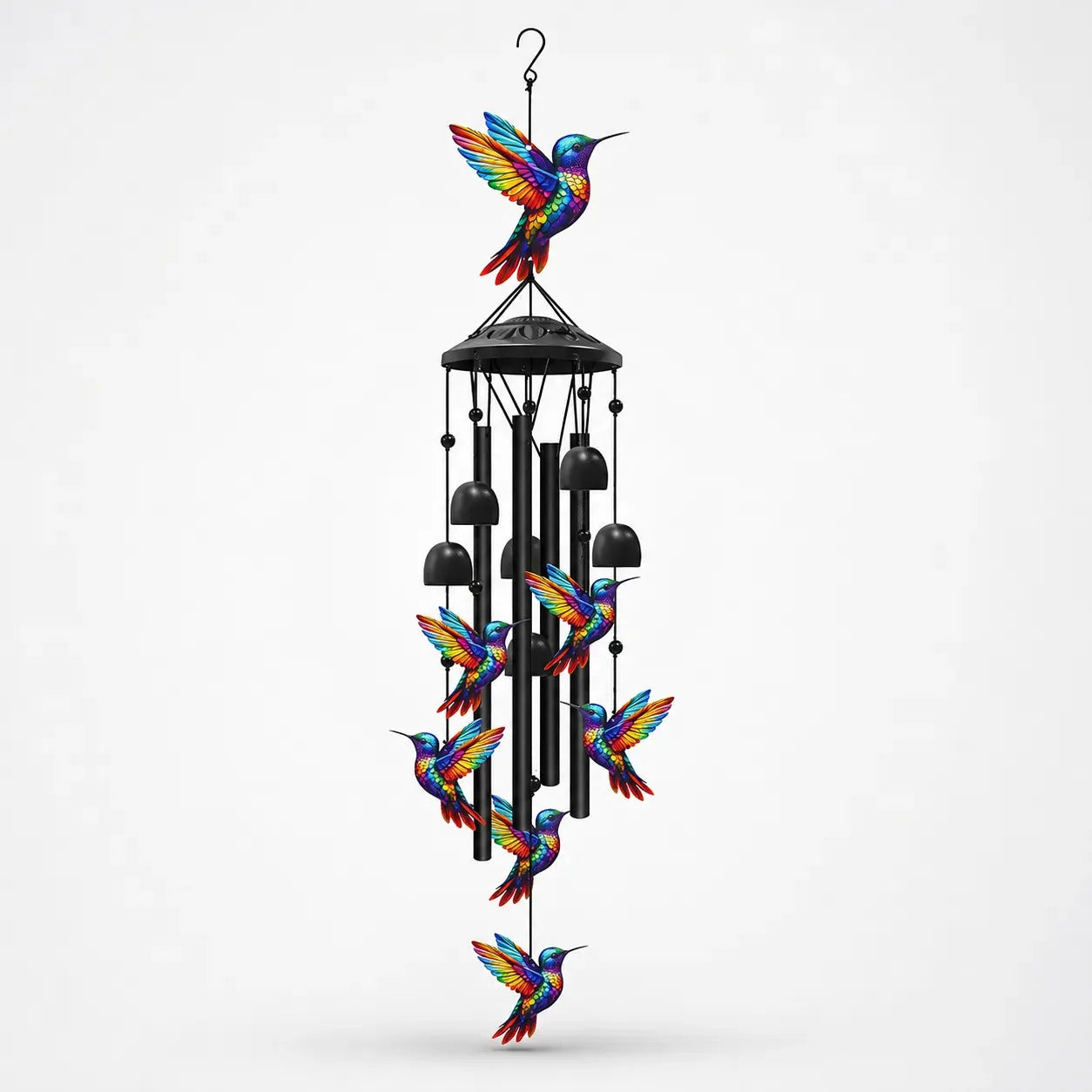 Rainbow Hummingbird Wind Chime for Garden, Patio & Porch