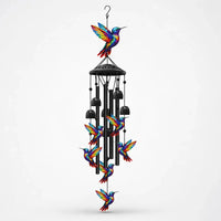 Rainbow Hummingbird Wind Chime for Garden, Patio & Porch