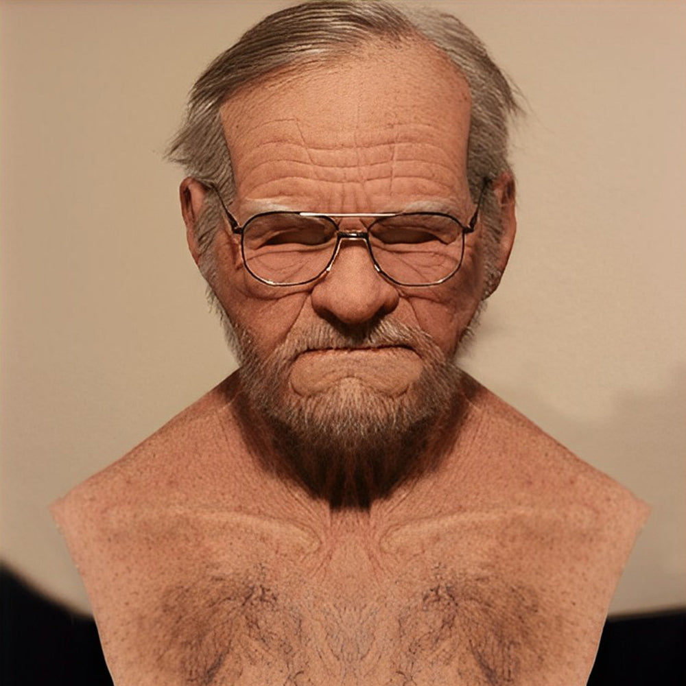 Realistic Old Man Mask – Halloween and Cosplay Latex Mask with Movable Mouth