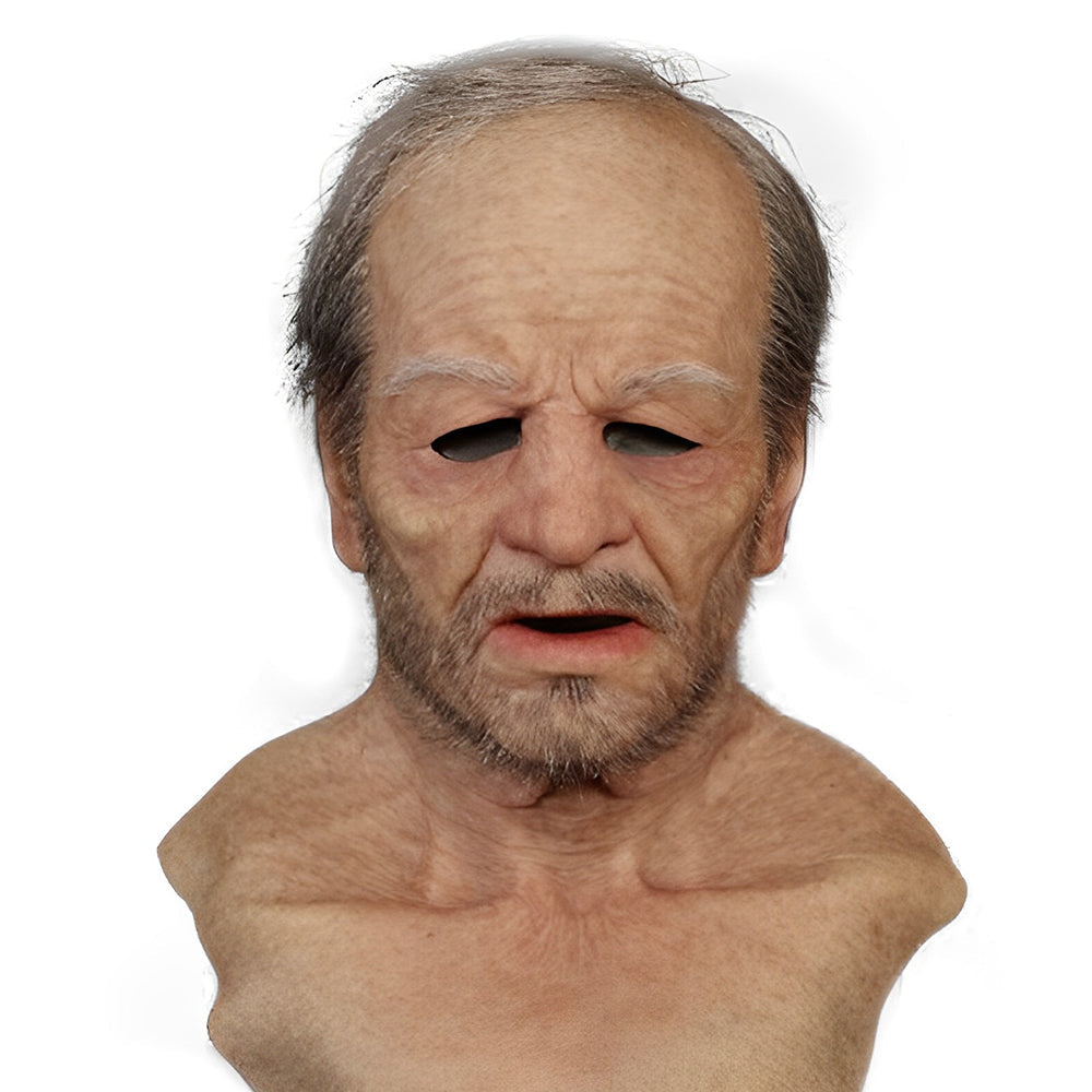 Realistic Old Man Mask – Halloween and Cosplay Latex Mask with Movable Mouth