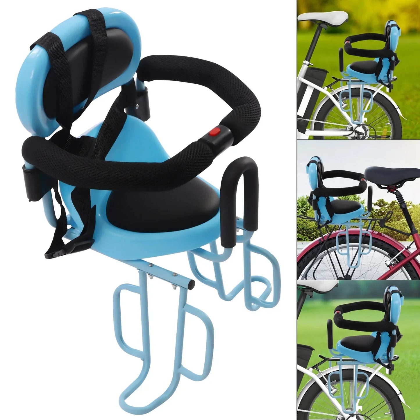 Rear Mounted Child Bike Seat with Backrest & Footrests