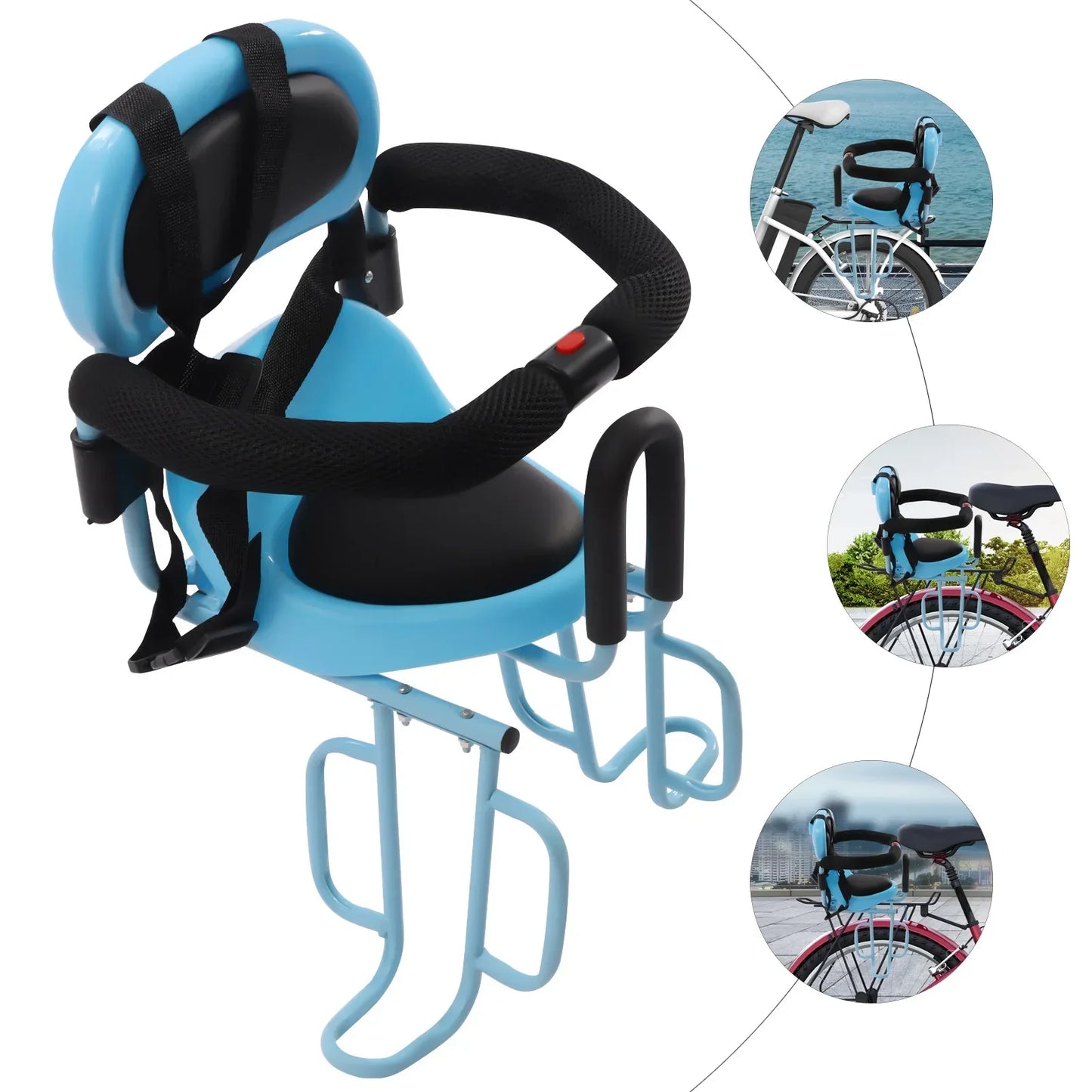 Rear Mounted Child Bike Seat with Backrest & Footrests