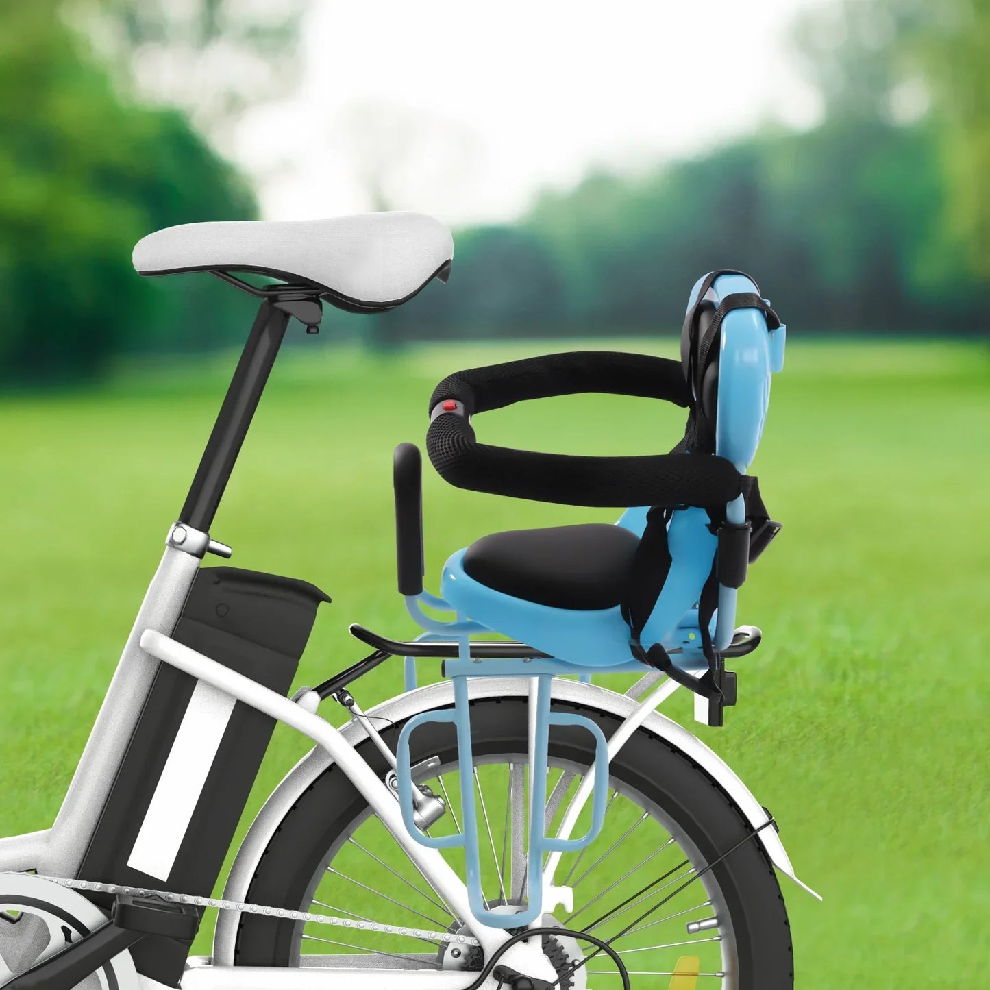 Rear Mounted Child Bike Seat with Backrest & Footrests