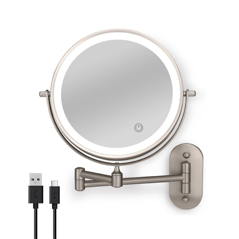Rechargeable Wall Mounted Shaving Mirror with LED Lights