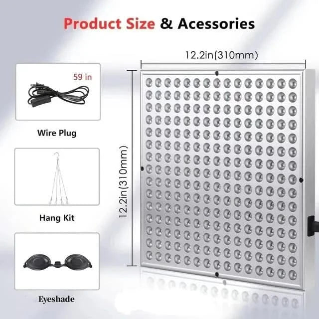 Red Light Therapy Panel with 225 LED Diodes – Skin Rejuvenation and Pain Relief, Handheld and Freestanding