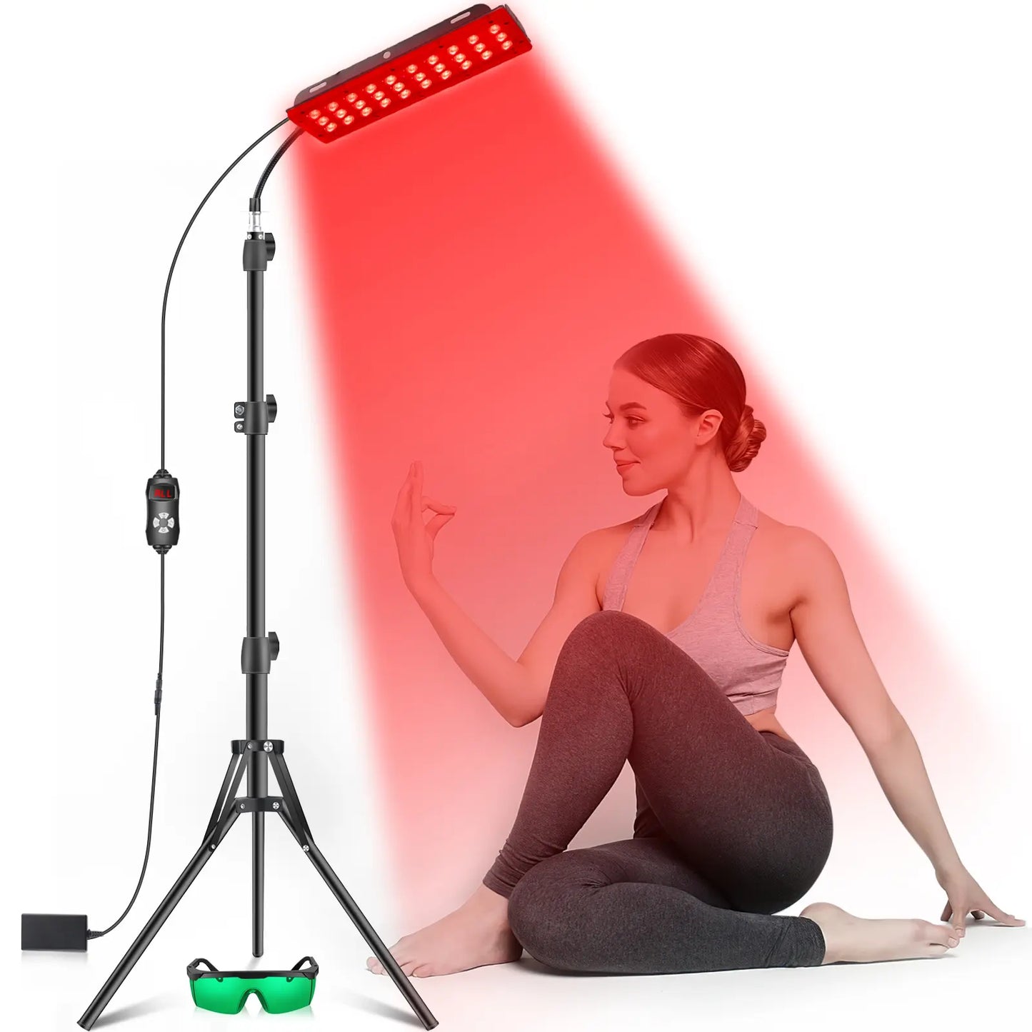 Red Light Therapy Stand Lamp with Adjustable Strip
