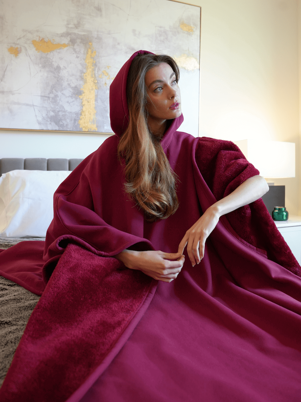 Relax with our cozy, weighted hoodie