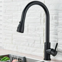 Retractable Faucet with Single Lever Mixer – Flexible Faucet with Shower Function, High Quality Stainless Steel, Ideal for Modern Kitchens, Easy Installation