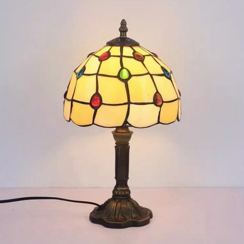 Retro Baroque Tiffany Glass LED Table Lamp E27