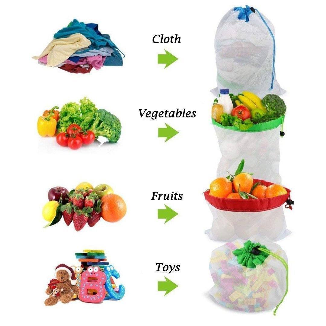Reusable Breathable Produce Storage Bags - 12 Pack