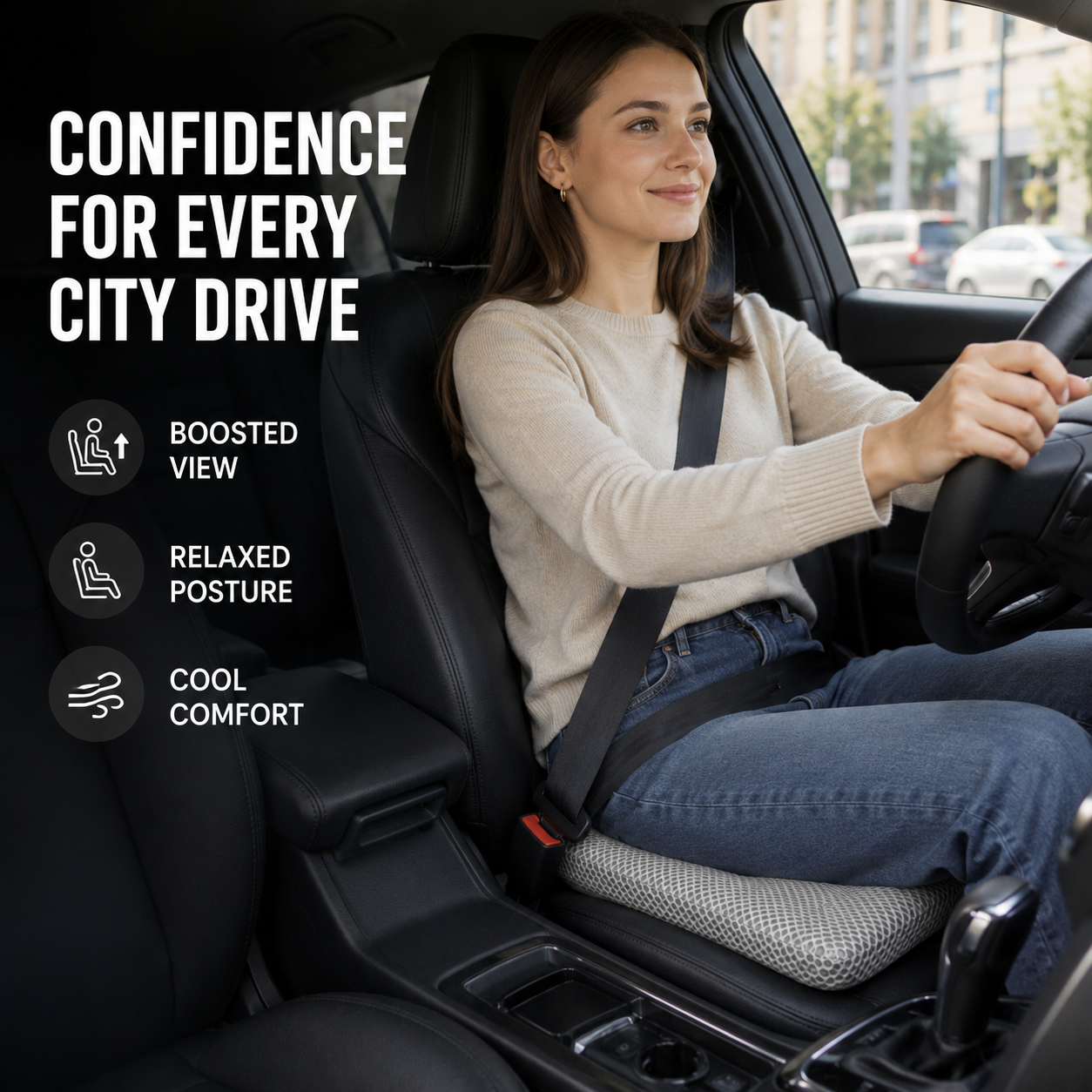 RideLift Breathable Honeycomb Seat Cushion
