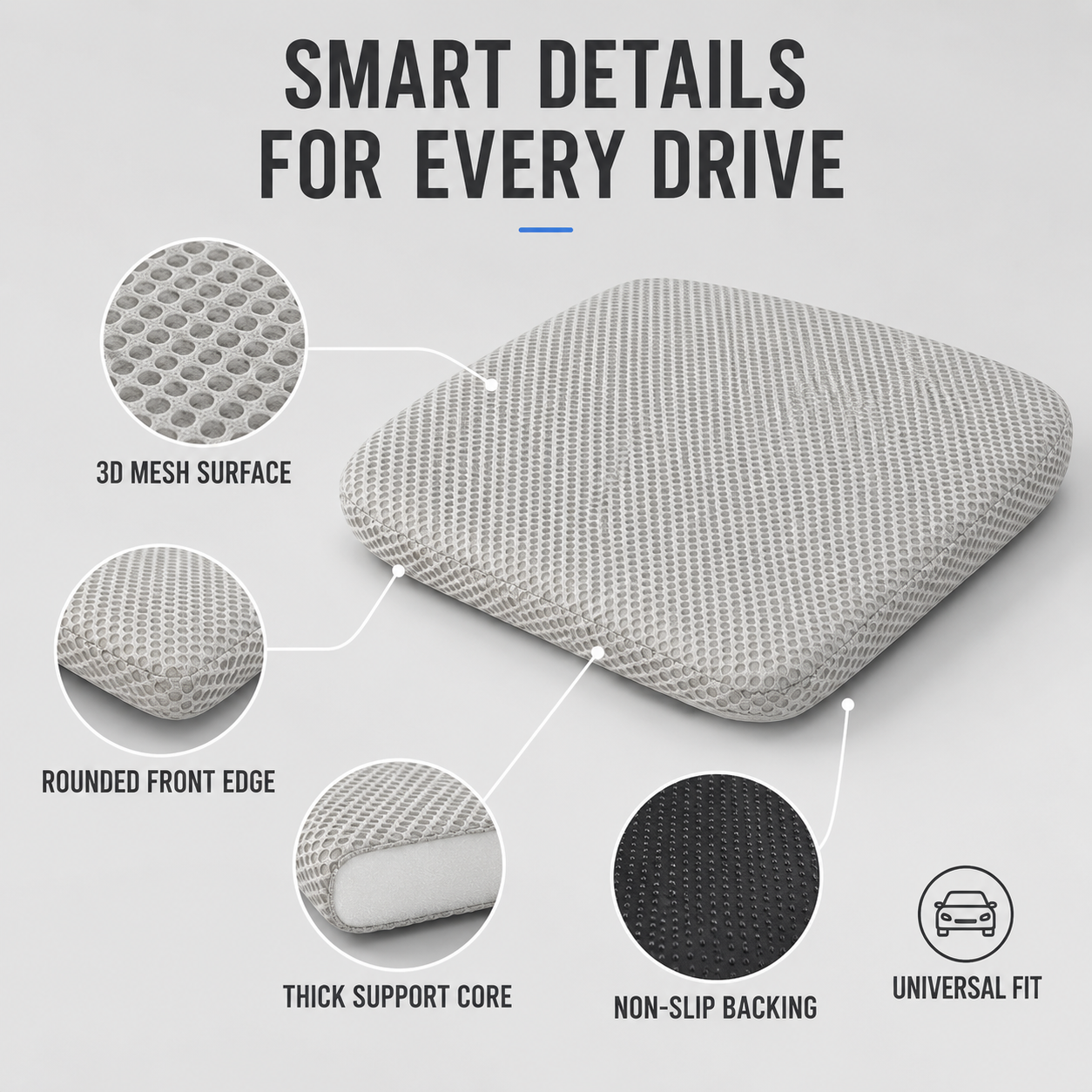RideLift Breathable Honeycomb Seat Cushion