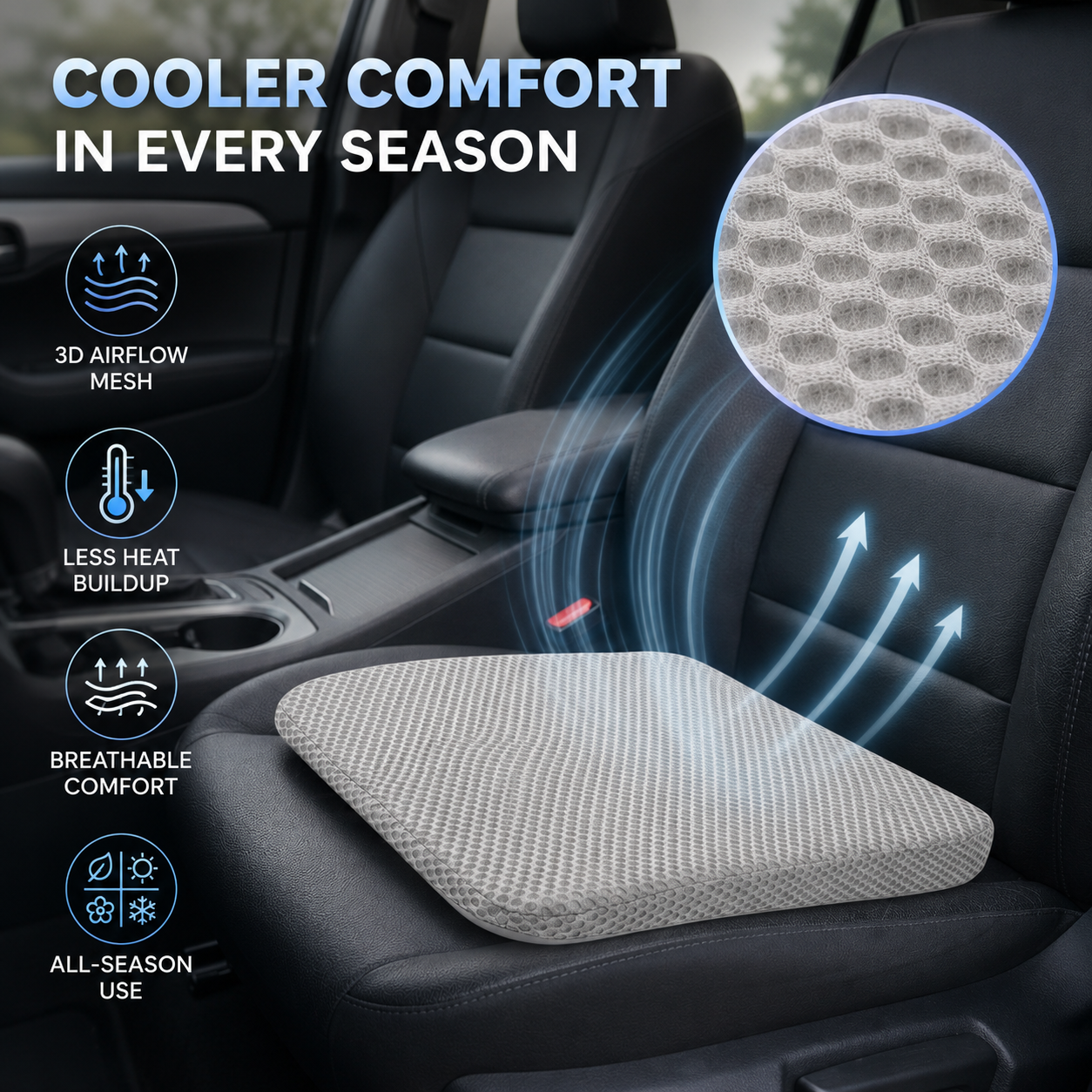 RideLift Breathable Honeycomb Seat Cushion