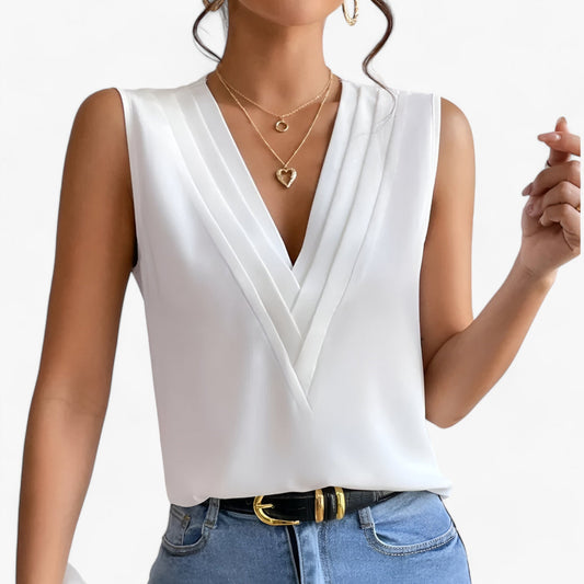 Rosalie Blouse V-neck Women - Sleeveless, Stylish, Comfortable