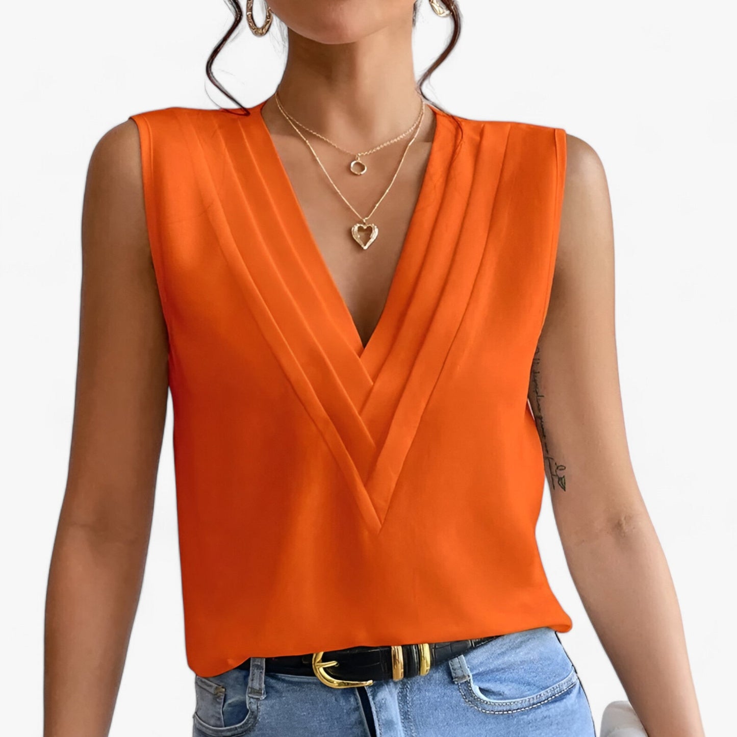 Rosalie Blouse V-neck Women - Sleeveless, Stylish, Comfortable