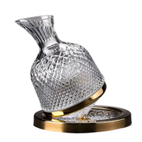 Rotating Crystal Decanter at a High Level – luxurious and elegant design – rotation function for better aeration – ideal for whisky and other spirits – made of high-quality crystal – unique addition to the table