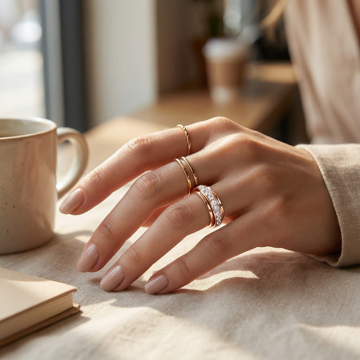 Rotating Zirconia Spinner Ring