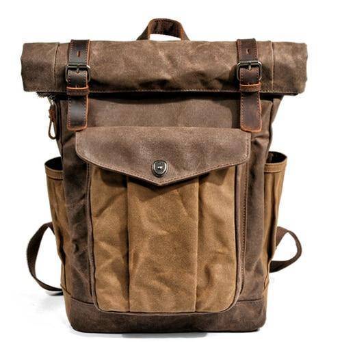 Rugged Vintage Canvas Leather Backpack