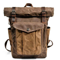 Rugged Vintage Canvas Leather Backpack