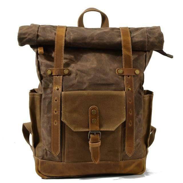 Rugged Vintage Canvas Leather Backpack
