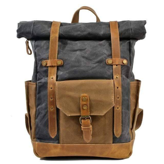 Rugged Vintage Canvas Leather Backpack