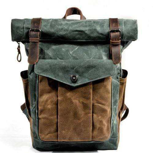Rugged Vintage Canvas Leather Backpack