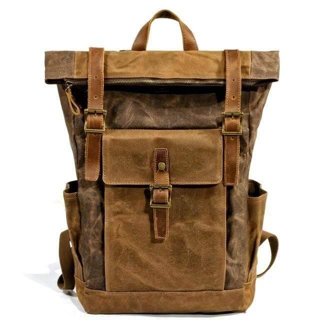Rugged Vintage Canvas Leather Backpack