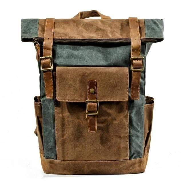 Rugged Vintage Canvas Leather Backpack