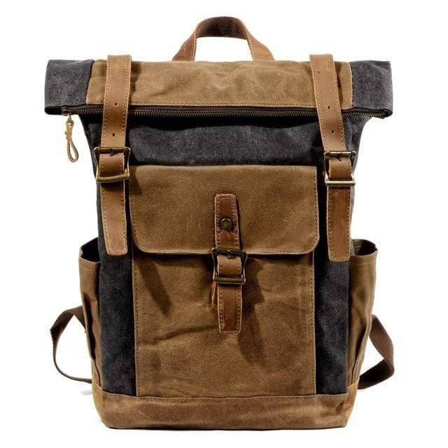 Rugged Vintage Canvas Leather Backpack
