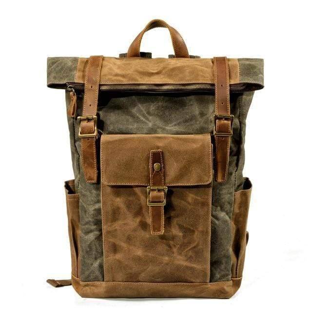 Rugged Vintage Canvas Leather Backpack