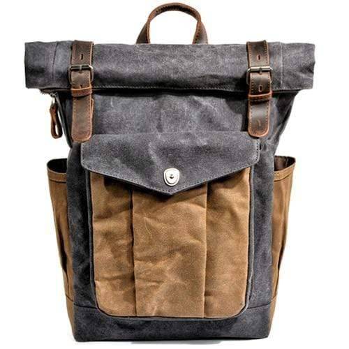 Rugged Vintage Canvas Leather Backpack