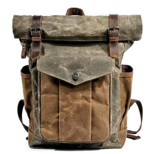Rugged Vintage Canvas Leather Backpack