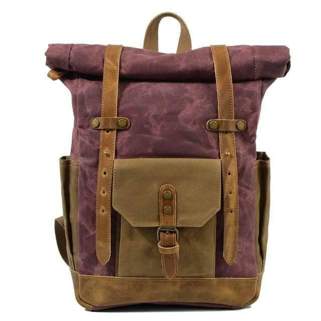 Rugged Vintage Canvas Leather Backpack