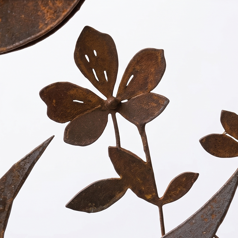 Rustic Bird & Wildflower Garden Stake
