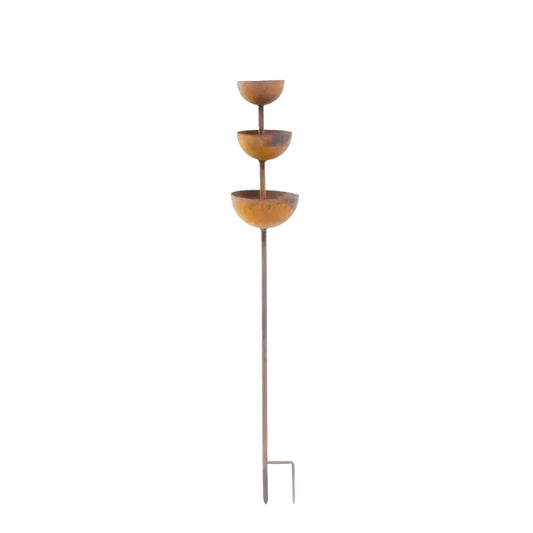Rustic Copper Bird Bath Garden Stake