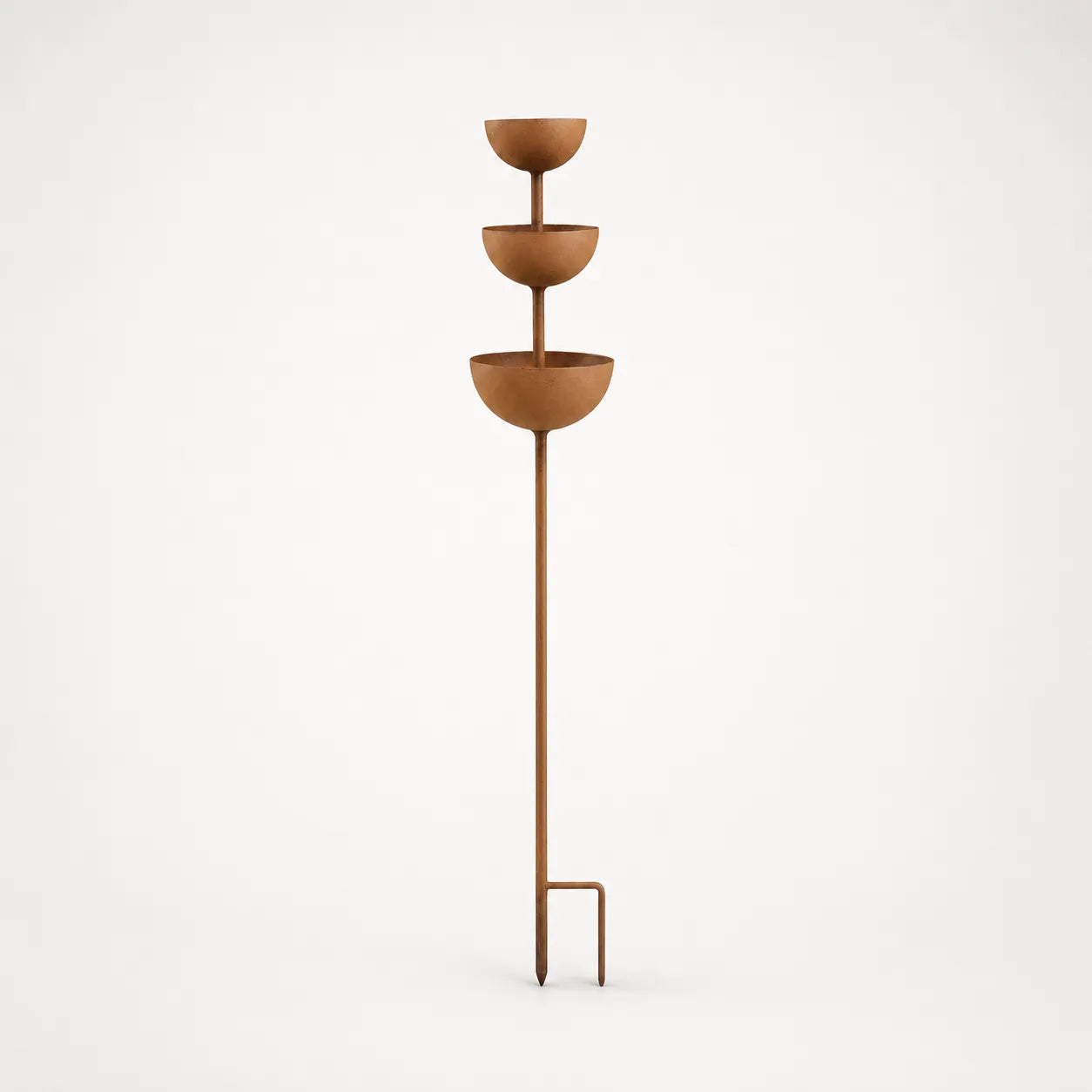 Rustic Copper Bird Bath Garden Stake