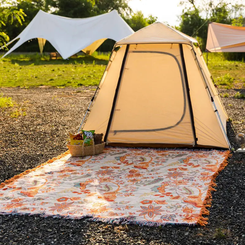 Rustic Floral Boho Blanket