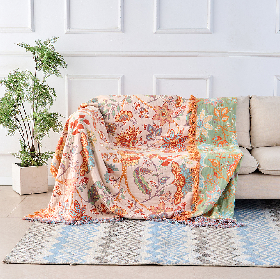 Rustic Floral Boho Blanket