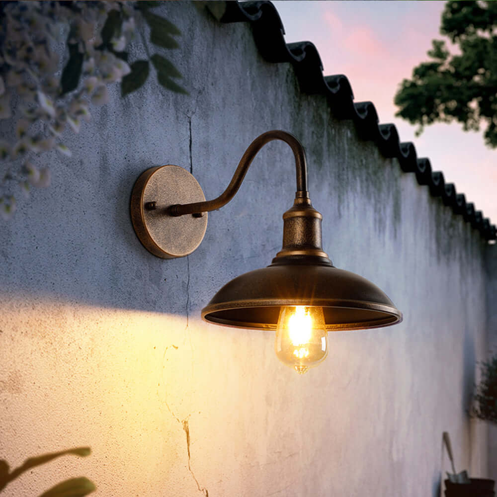 Rustic Outdoor Wall Lamp Antique Brass IP65