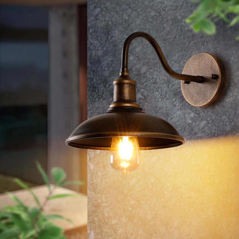 Rustic Outdoor Wall Lamp Antique Brass IP65