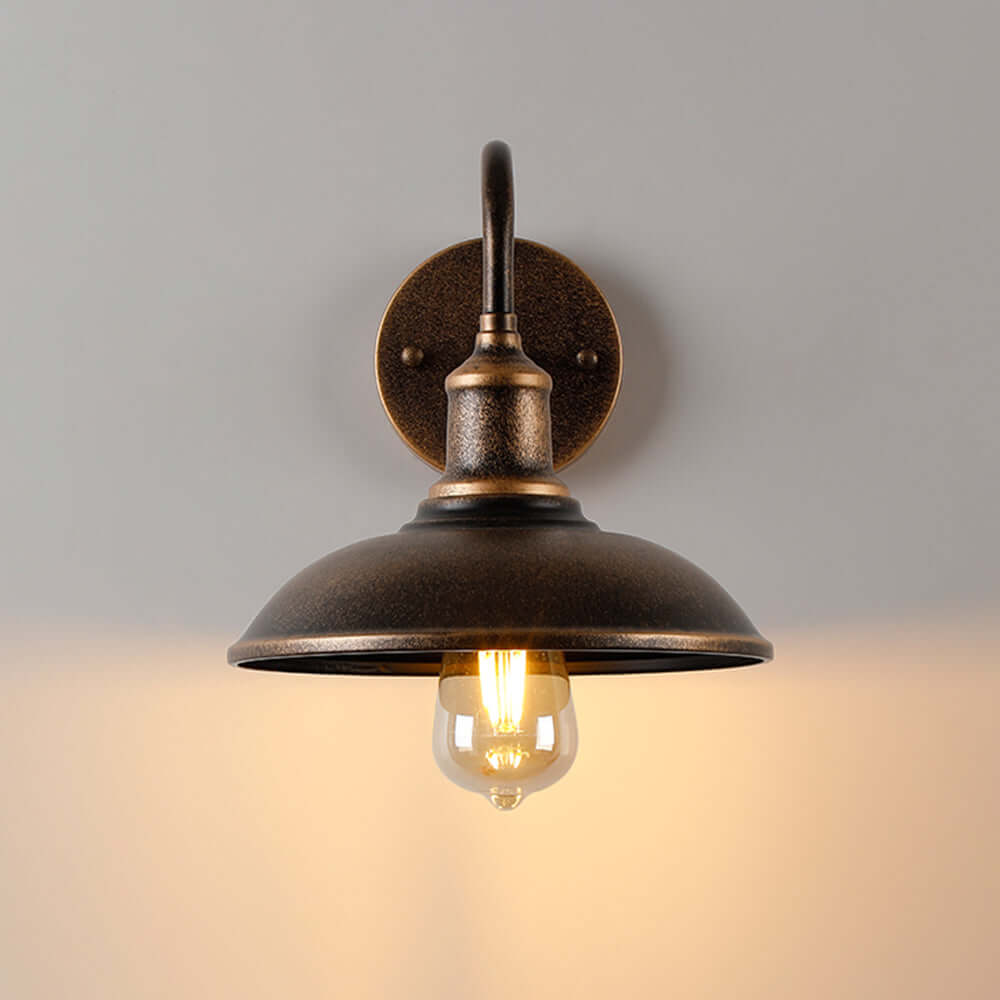 Rustic Outdoor Wall Lamp Antique Brass IP65