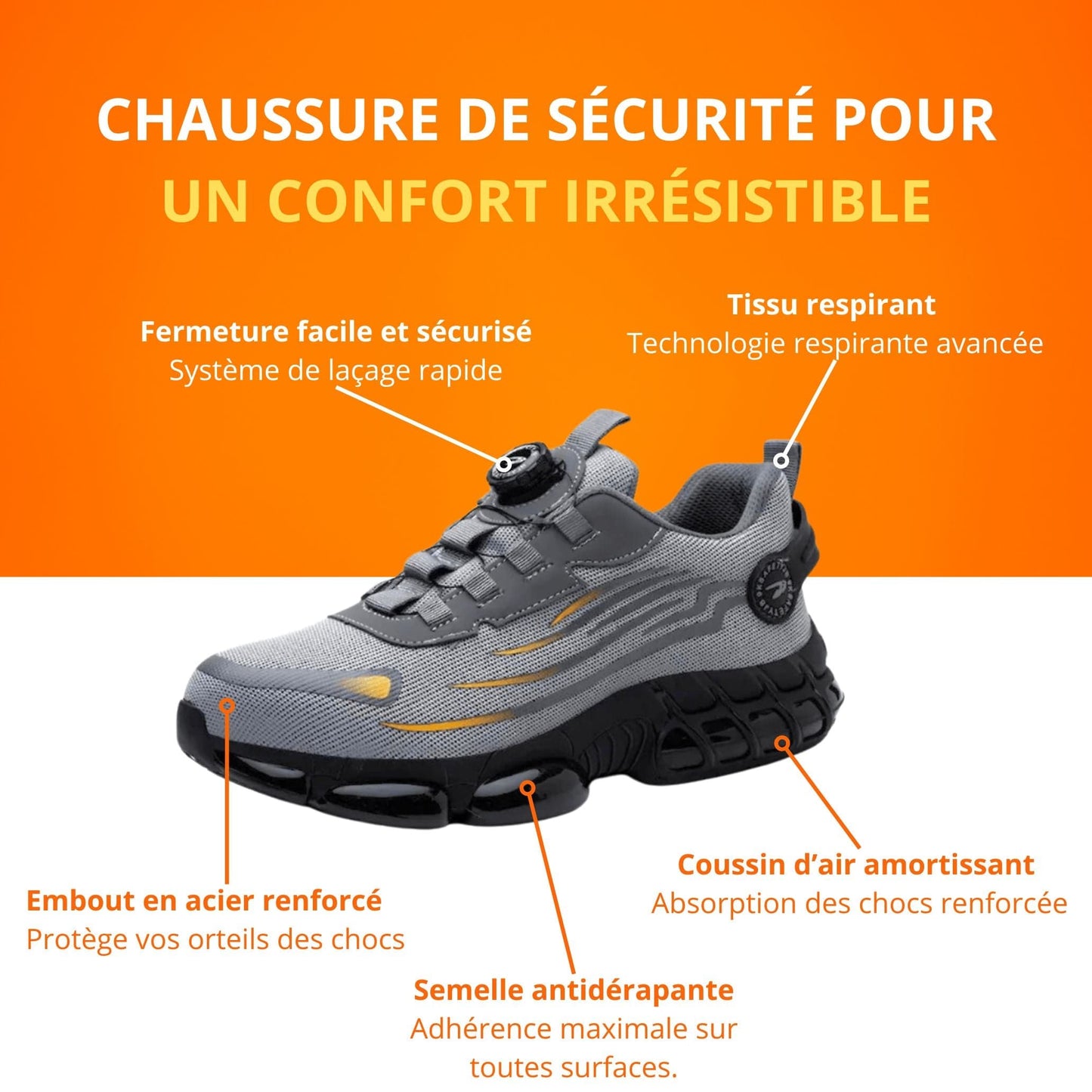 Safety Shoes SafeCore – Lightweight, Non-Slip, Reinforced Toe, Ergonomic Comfort